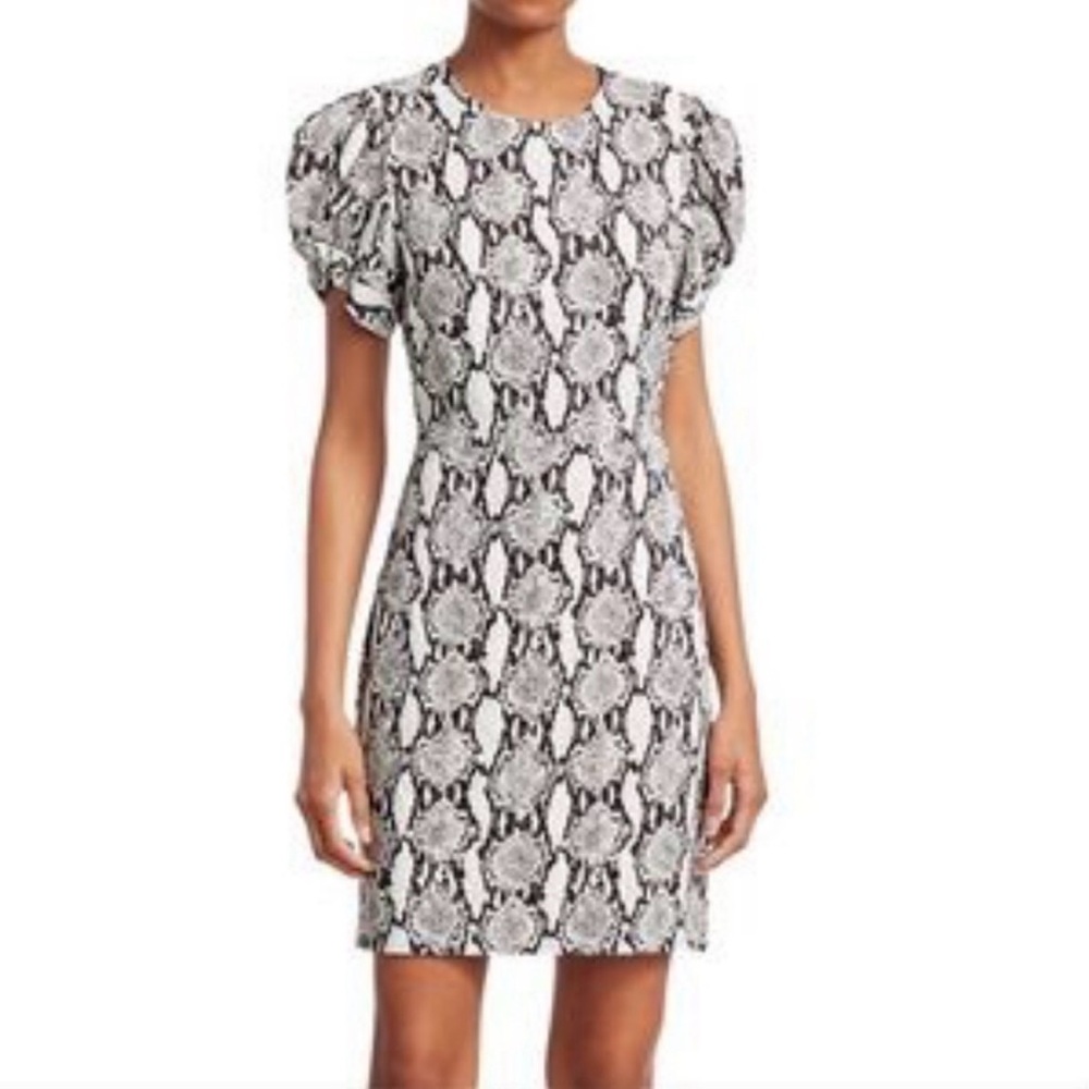 A.L.C Brinley Snake Skin Puff Sleeve Mini Sheath Dress Women’s Size 6